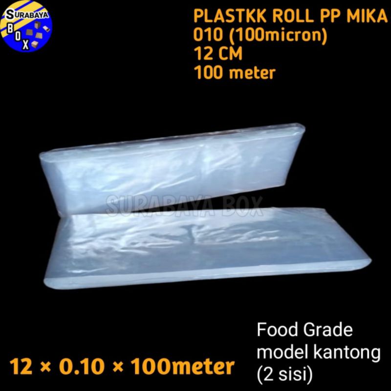 ROLL 12 CM 100 METER KANTONG PLASTIK ROLL PP MIKA PLASTIK ROLL KEMASAN