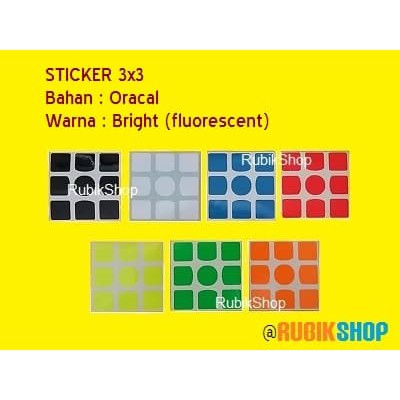 Rubik Yongjun - Rubik Kubus - Pelumas Rubik Sticker Rubik 3X3 : Sticker 3X3 / Sticker Oracal 3X3