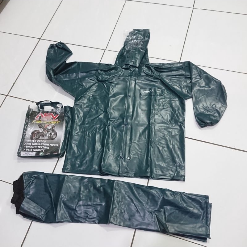 Jas Hujan ASV Original Full Rubber Karet Size L XL XXL XXXL Stelan Jaket Celana Jumbo