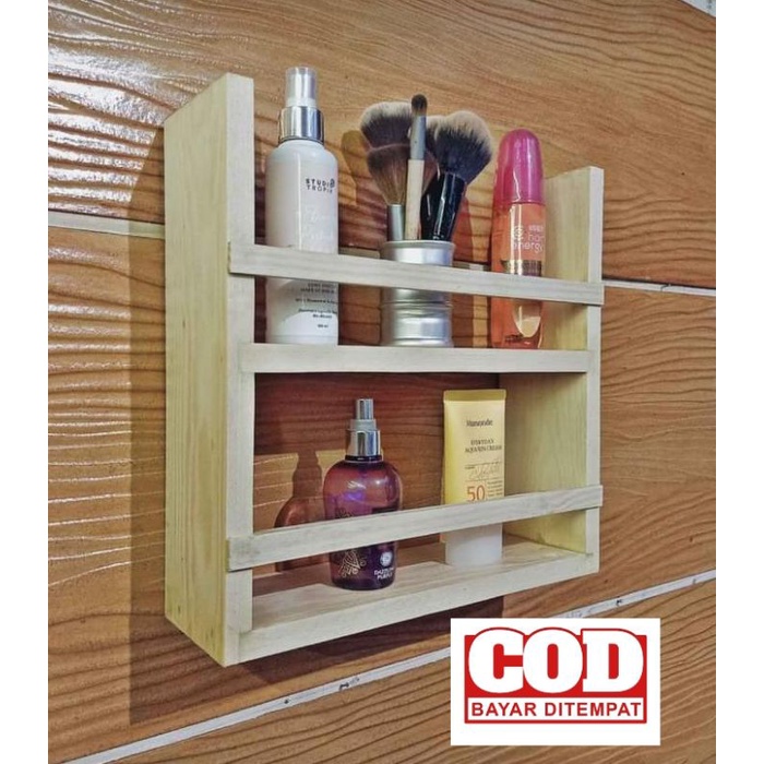 rak make up / rak rias / rak tempel dinding / rak bumbu dinding