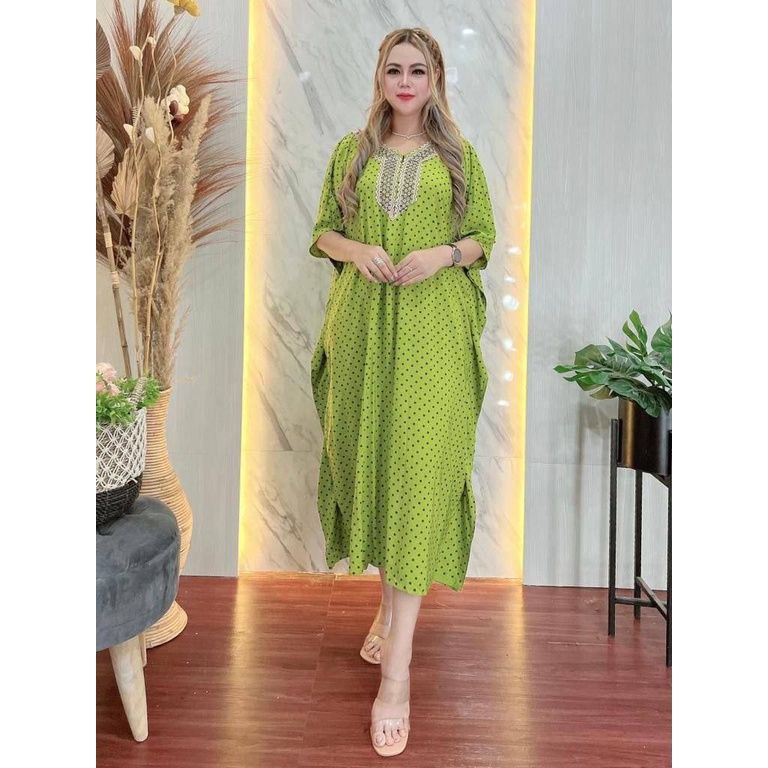 Kaftan Jumbo Polka Ld 150| Daster Renda Jumbo | Baju Wanita