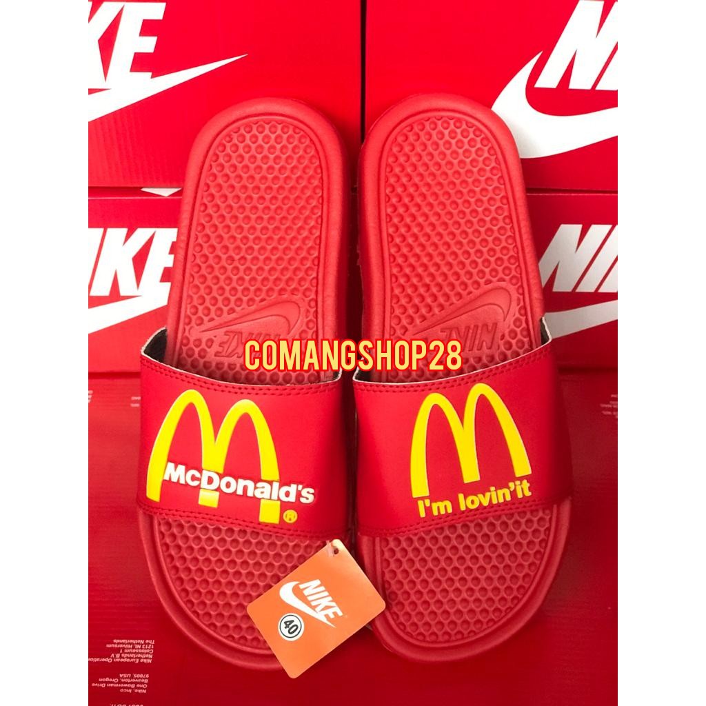 Sandal Sendal Slop Selop Slip On Slide Pria Wanita Cowok Cewek Laki Laki Casual Kekinian Murah NK Mcdonals