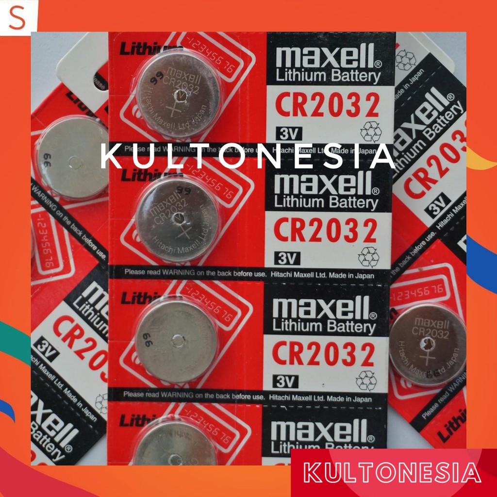 Baterai Maxell CR2032 CR 2032 baterai