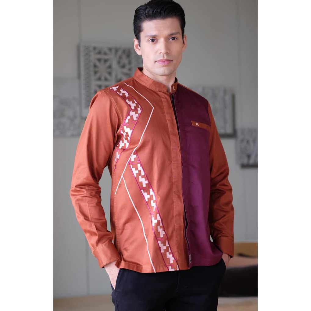Baju Koko Al Ahwan Yaqdan Orange - Orange, S