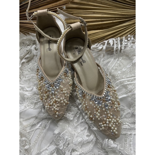 sepatu wanita wedding naima cream 7cm tahu