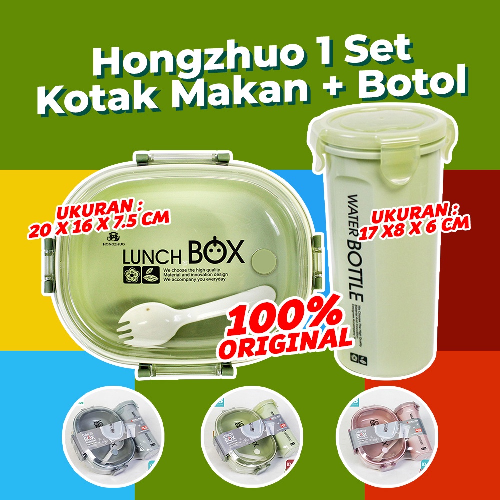 Hongzhuo kotak Makan 1 Set Kotak Makan+Botol BPA FREE