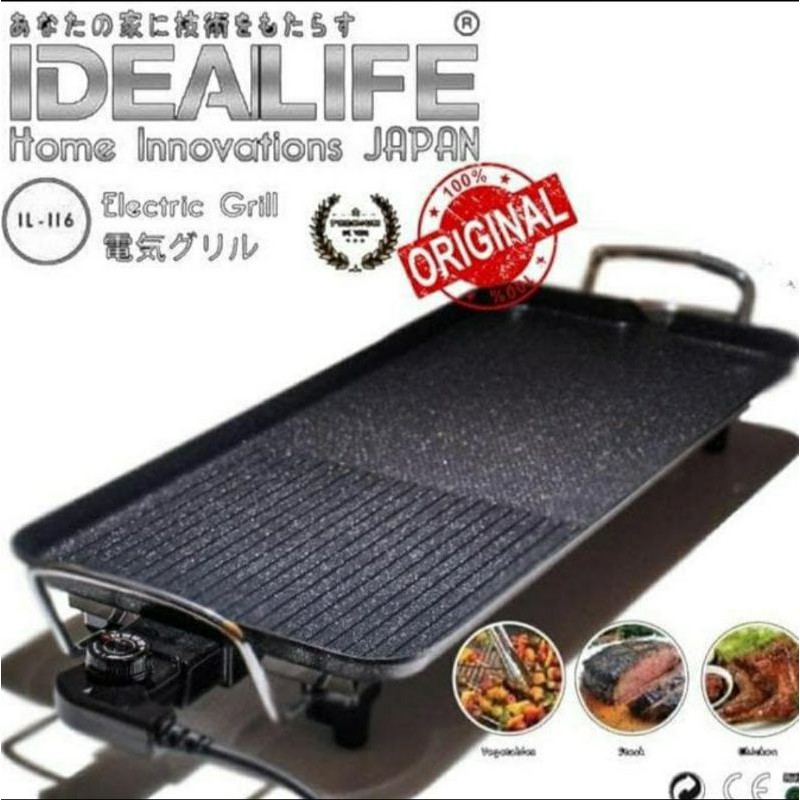 Electric Grill IDEALIFE IL-116S - Alat Panggang Listrik / Pemanggang