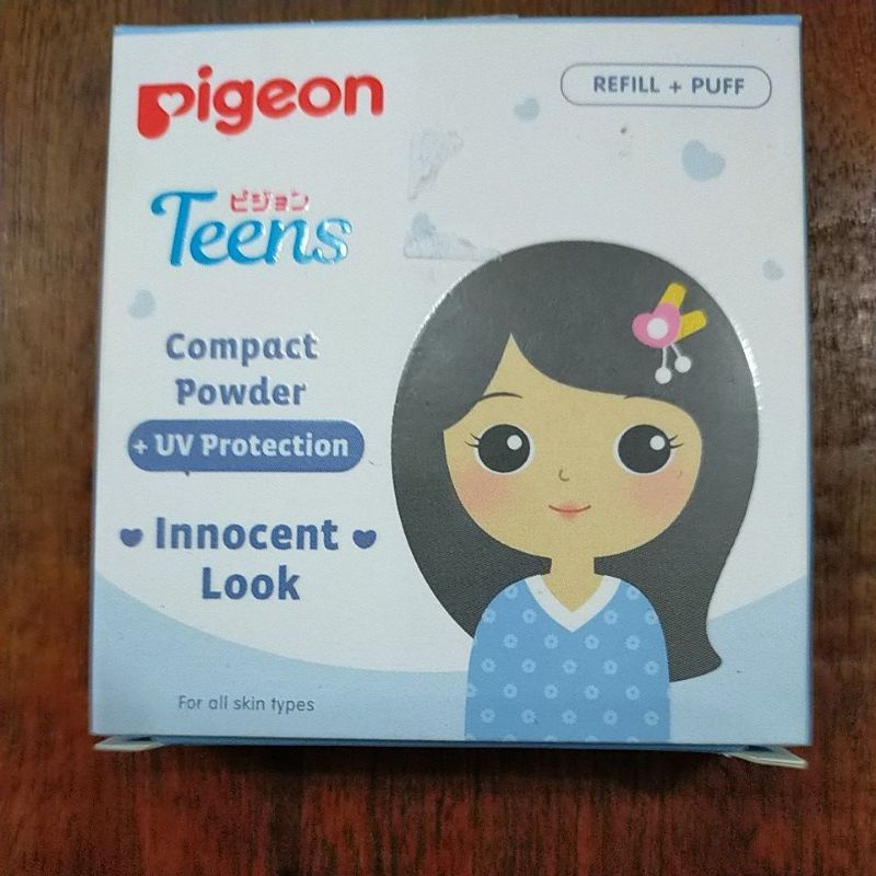 pigeon teens compact powder innocent look 14g refill + puff (dulunya hypoallergenic)