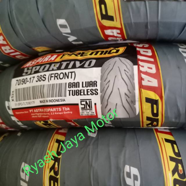 Ban tubeless depan Aspira Premio 70/90-17 for Jupiter MX/jupiter Z1/supra x 125/Karisma/blade/Revo