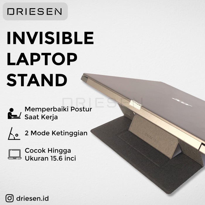 Driesen Adjustable Laptop Stand Invisible Laptop Stand MacBook Stand - Hitam