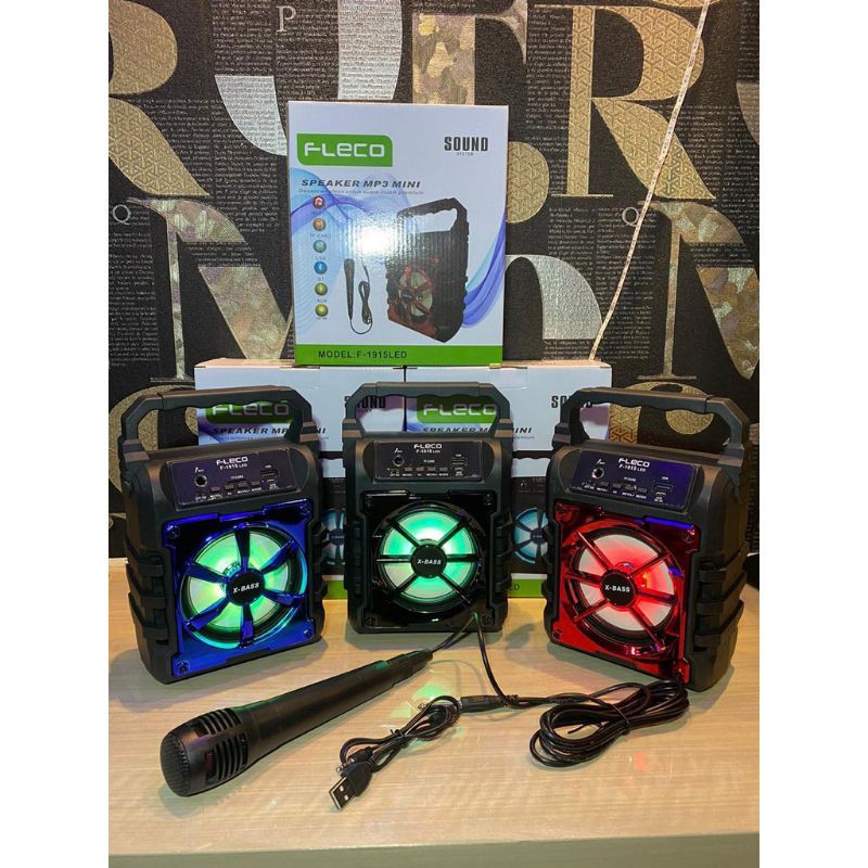 COD✓ SPEAKER BLUETOOTH FLECO F-1915 TERBARU SUPER BASS FREE MIC - SPEAKER SUPER MURAH
