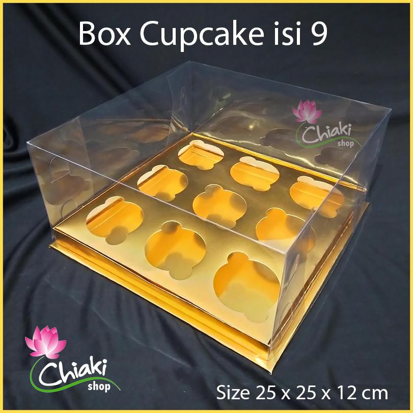 

Box Cupcake Isi 9 Gold 25X25X12 Cm Kotak Mika Donat Dus Kue Kardus Emas Muffin Cake Pudding Karton