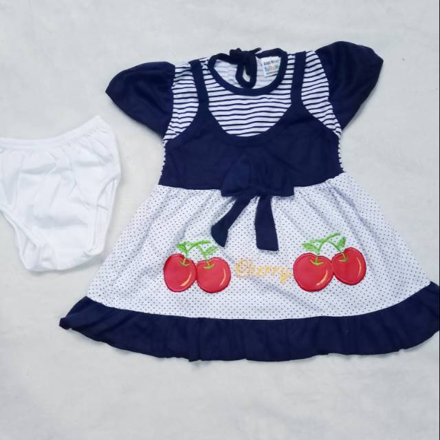 Dress anak cewek 3 5 6 7 8 bulan ( dress ceri cery )