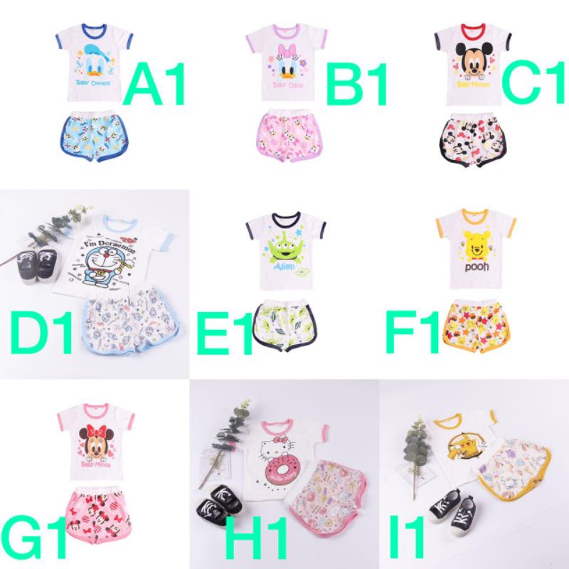 Set Baju Disney Anak/ Baju Disney Premium/ Set Baju Atasan bawahan Disney/ Baju Rumah Bahan Adem Imp
