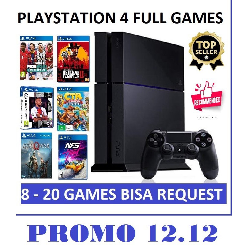 Ps4 playstation 4 ps 4 fat tebal bonus full game pes 2021 gta 5 gow