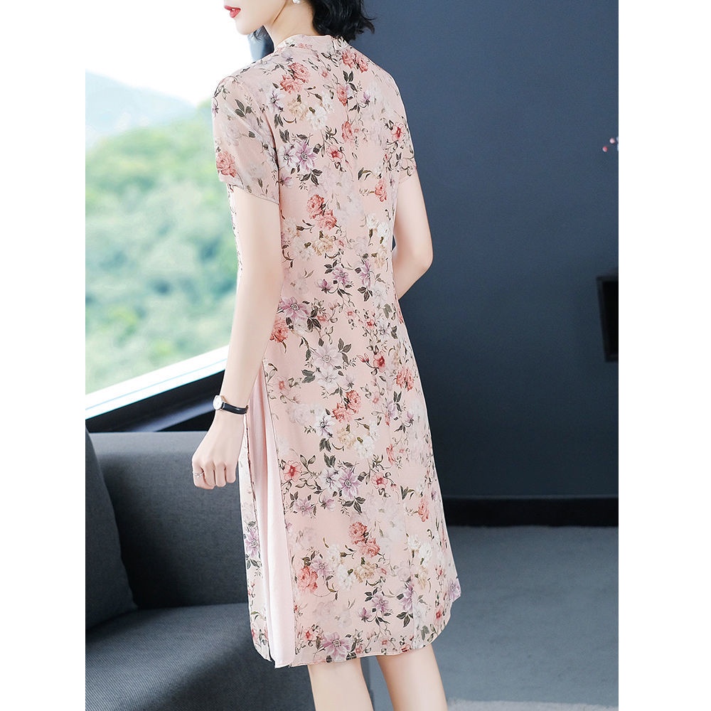 Chiffon dress children's dress 2021 spring and summer new retro improved young style cheongsam Chine