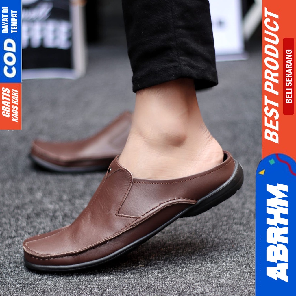 Abrhm Class - Sepatu Sandal Pria Bustong Kulit Asli