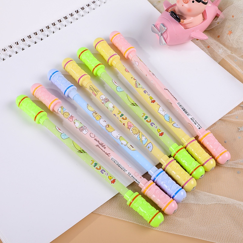 Mainan Pulpen Spinner Luminous Desain Kartun Lucu Multi Model Warna Acak Untuk Pelajar