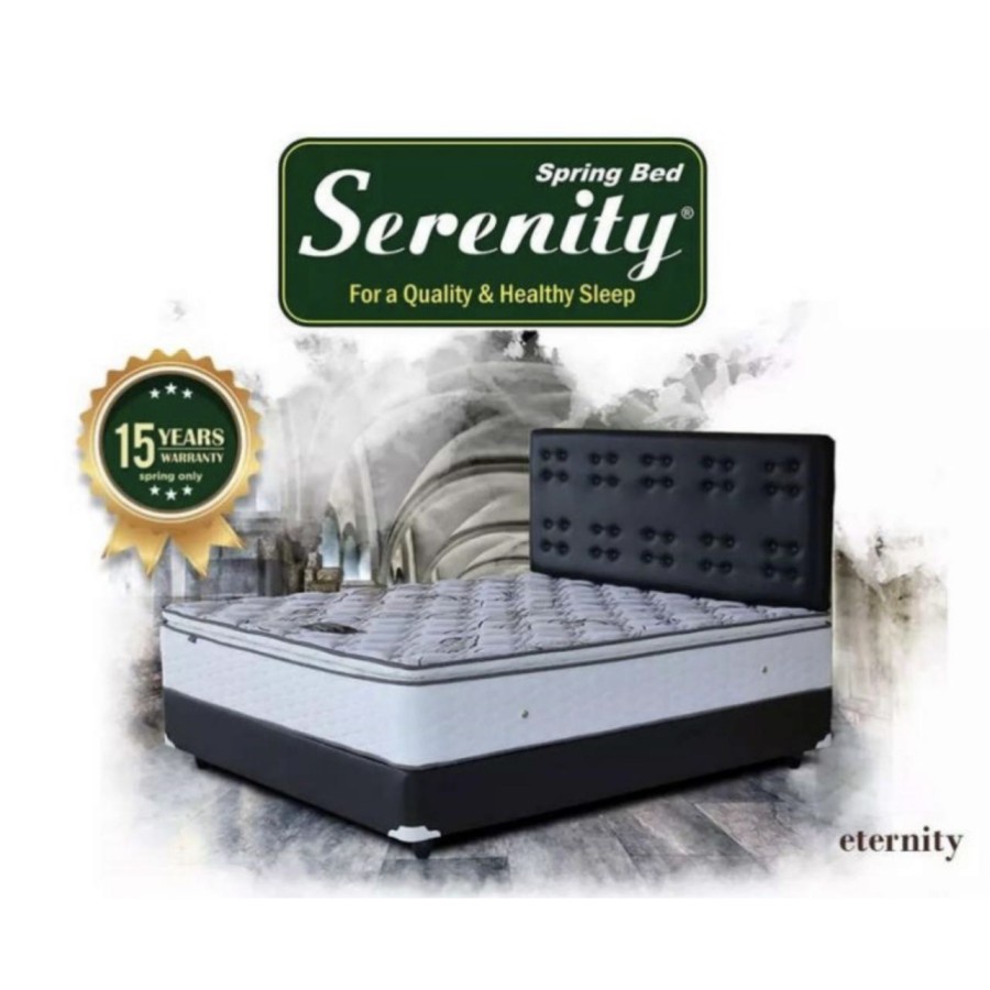 Springbed kasur serenity elite ready makassar murah promo bed set (FullSet) Garansi Pegas
