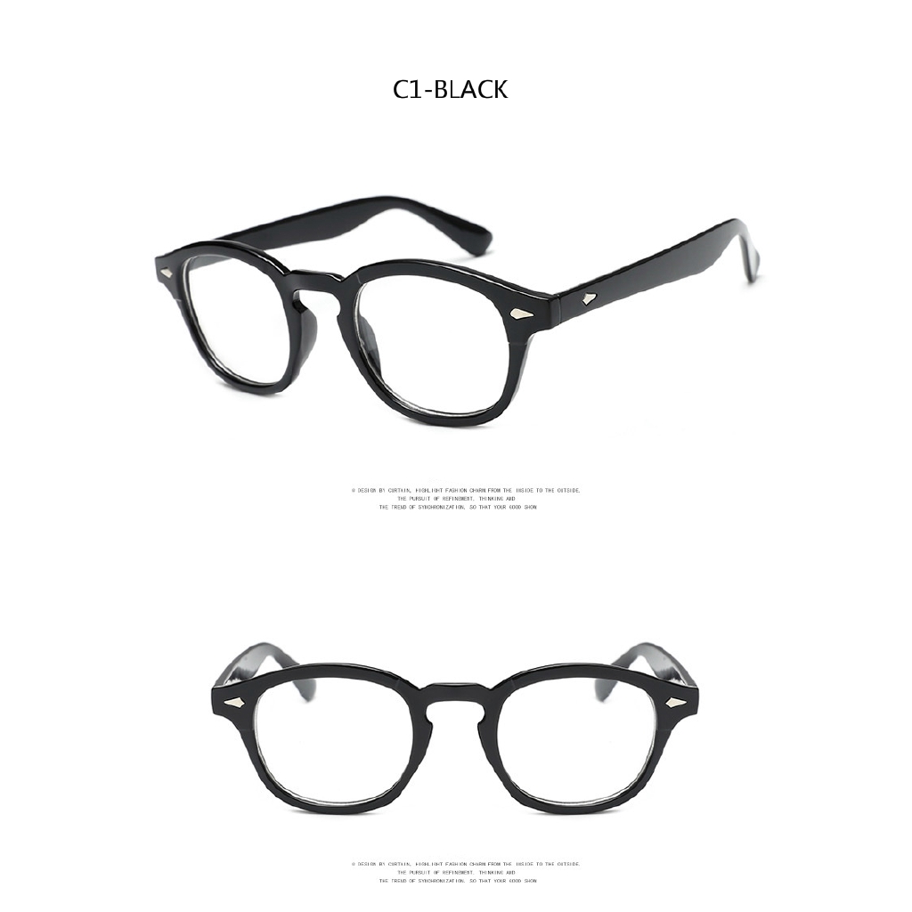 Fashionable metal hinge retro art rice nail business round frame glasses