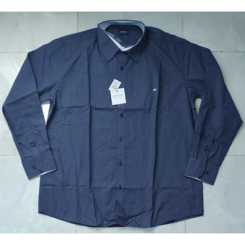 Kemeja Kerja Pria Merk ARROW Lengan Panjang Navy