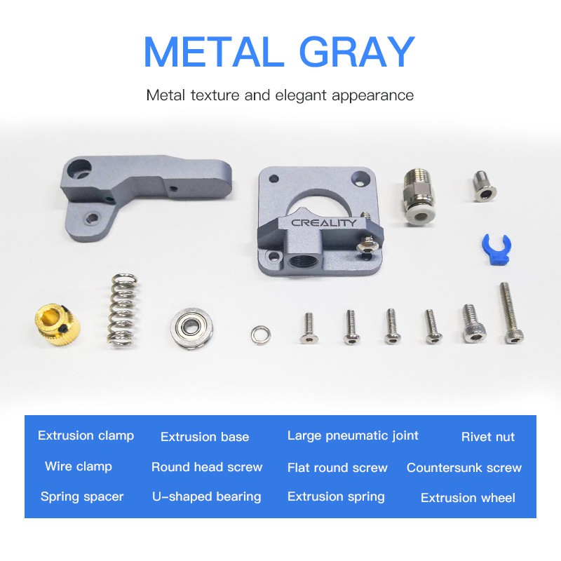 INDOCART MK8 All Metal Extruder Kit 3D Printer Creality Grey