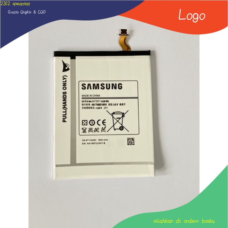 BATRE BATERAI BATERAY SAMSUNG TAB T116/ TAB 3V / TAB 3 LITE/ T111 ORIGINAL