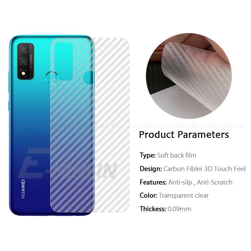 2pcs / Lot Film Pelindung Layar Belakang Carbon Fiber 3d Untuk Huawei Honor 8 9x 10 20 50 Pro 20i 8c 8s 8x 9i View 10 20