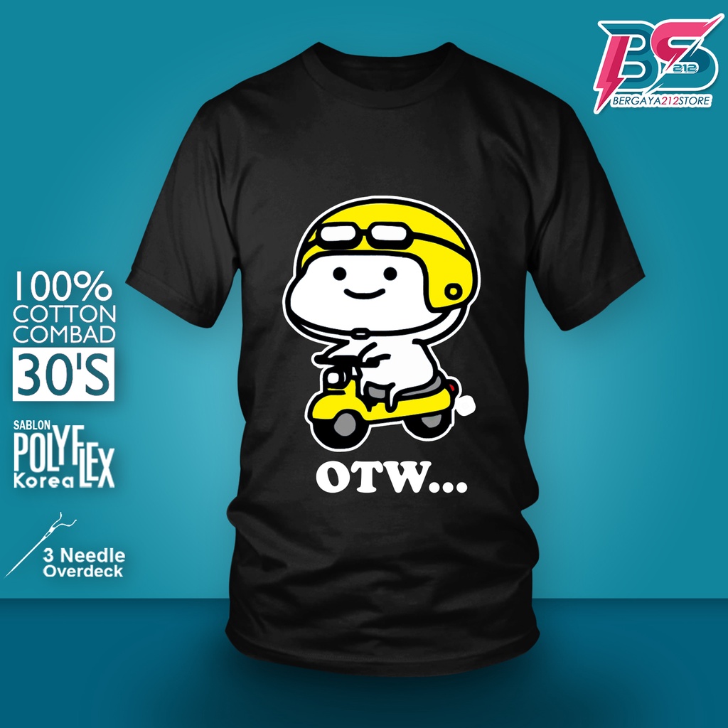 Baju Kaos Distro OTW STIKER Cotton Combed / Kaos Unisex T SHIRT Karakter Stiker Kartun Lucu