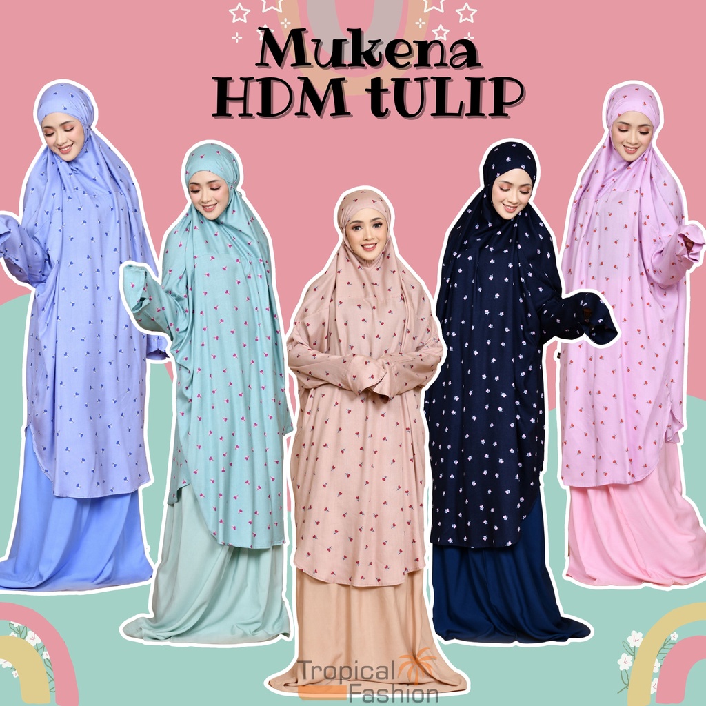 Mukena Bali HDM Tulip Bahan Rayon Janger Untuk Remaja Dan Dewasa Murah Kekinian