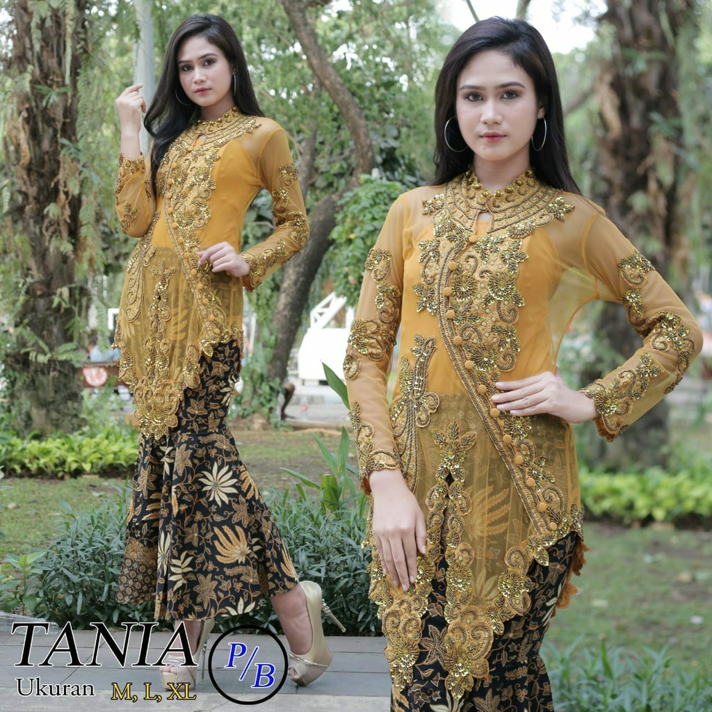 Setelan Kebaya Payet Tania Hitam Dan Pilihan Warna Lain