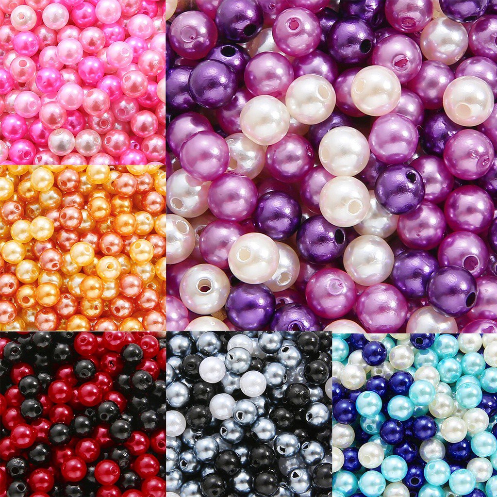 ABS Imitation Pearl Bead 8MM 100Pcs Round Plastic Acrylic Spacer Bead for DIY Jewelry Making Findings