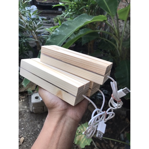 tatakan acrylik led 15 cm/A4new model 15/ bahan kayu jati belanda bukan pinus lokal