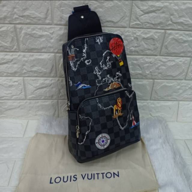 Tas Lv Avenue Map Expedition Edition Body Bag High Quality