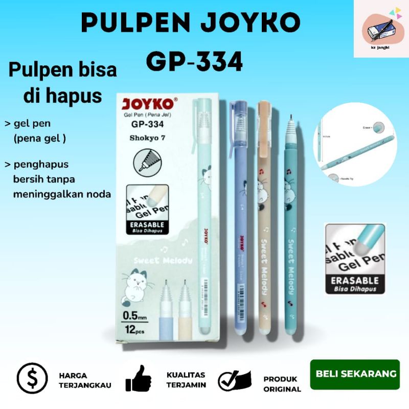 Bolpoin Bolpen Pulpen Joyko GP-334 Shoyko 7 Erasable Gel Pen 0.5mm Bisa Di Hapus