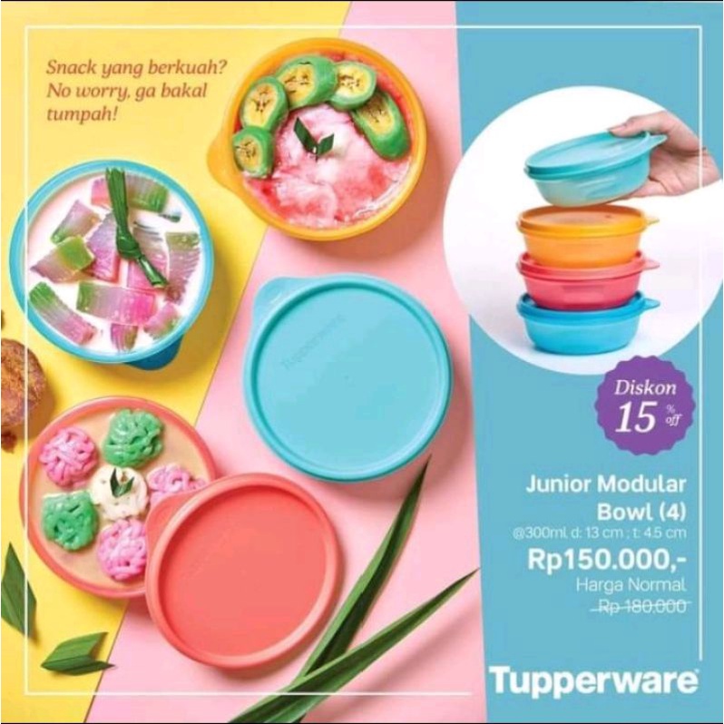Bowl Tupperware 300 Ml (4) / Junior modular bowl Tupperware (4) mangkok tupperware