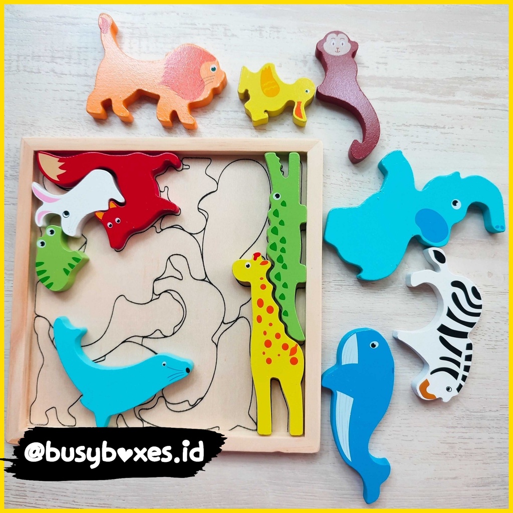 [busyboxes.id] puzzle hewan wooden toys puzzle kayu puzzle 3D