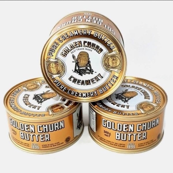 

[oddsolshop] pekanbaru/Pure Creamy Butter 340GR Golden Churn Cap Tong Kaleng Emas Mentega Krimi