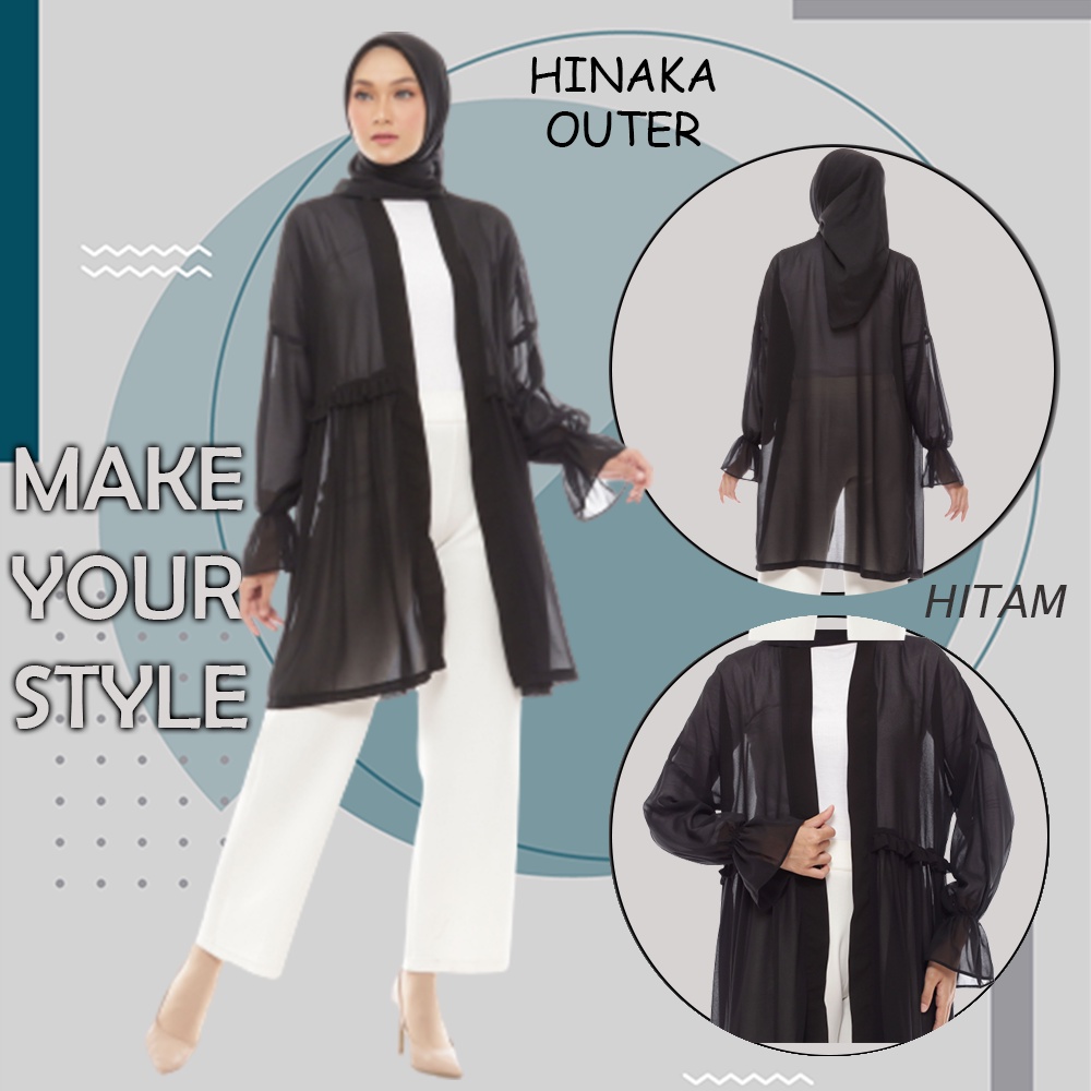 Outer Outher Blouse Wanita Putih Balon Korea Blus Jumbo Hitam Lengan Panjang  Korean Baju Wanita Ata