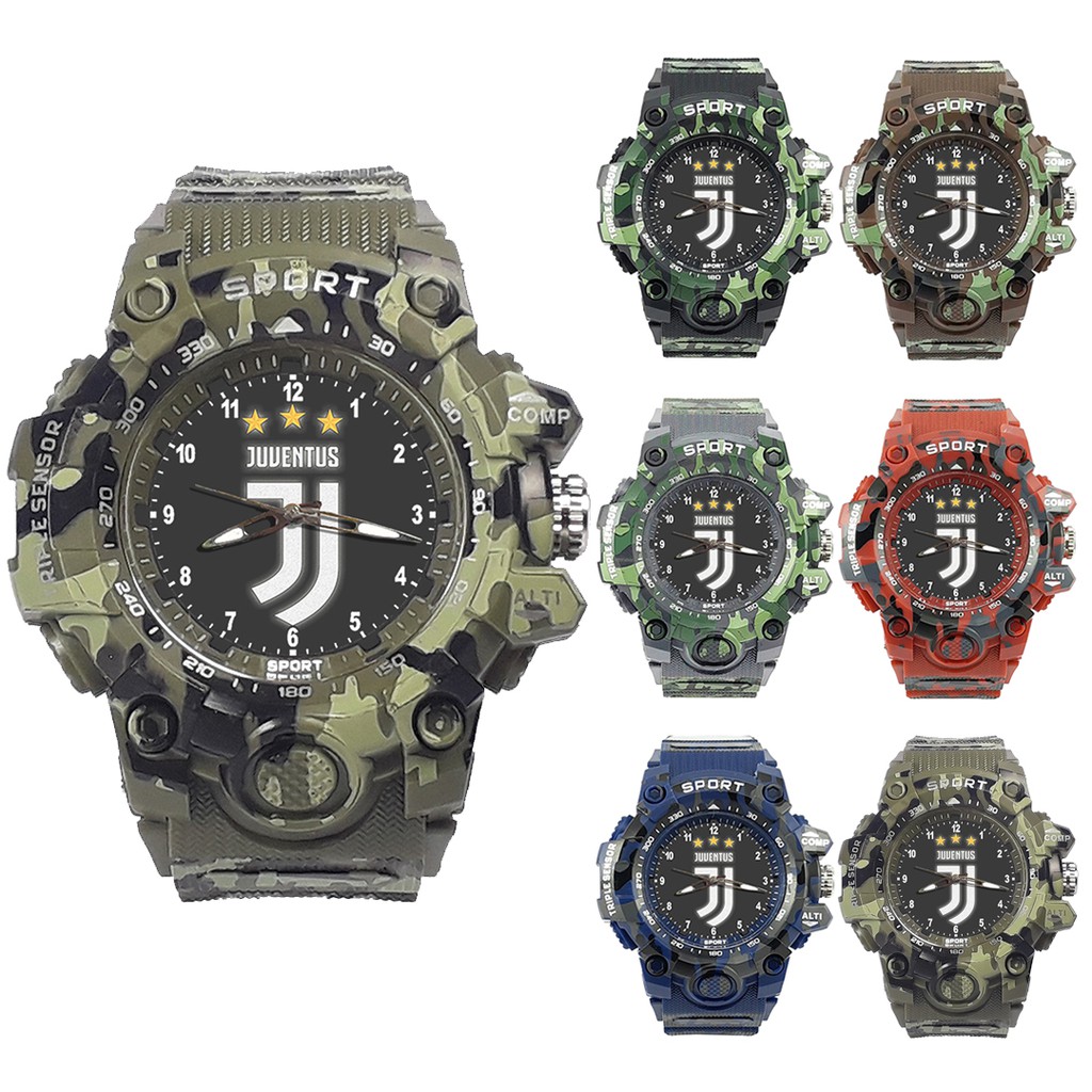 (ISTIMEWA BOSSQUE) JAM CUSTOM JUVENTUS STRAP ARMY - 5 Warna