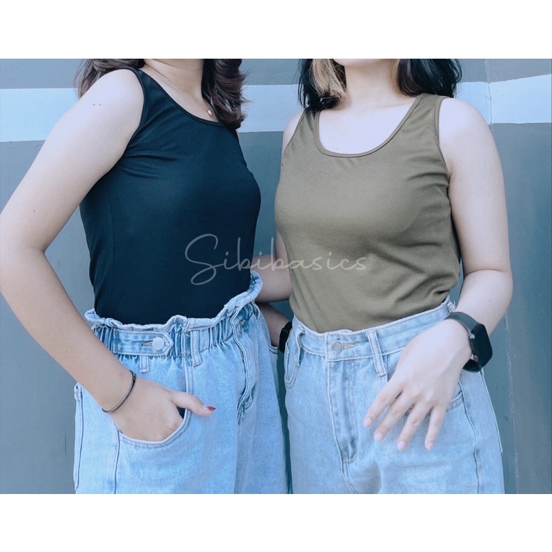 SIBIBASICS - Singlet Wanita Dewasa Jumbo Square Premium Kaos Dalam Cewek Remaja Tanktop Korea Sexy