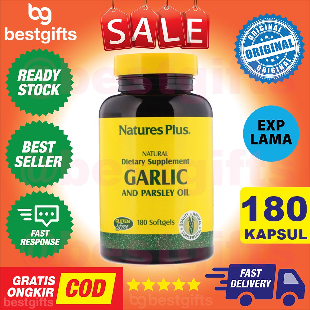 NATURE'S NATURES NATURE PLUS GARLIC &amp; PARSLEY OIL - 180 KAPSUL SOFTGELS