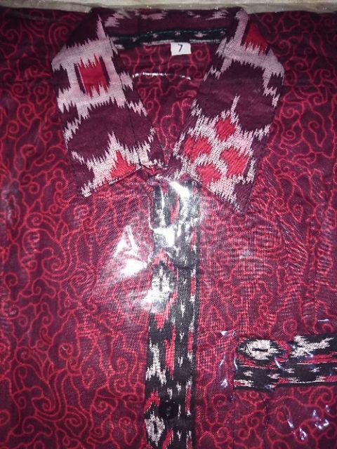 Kemeja Batik Lengan Pendek 021 Risna Batik Hrb026 Hem Batik Murah Seno Sogan Bakung Padi Manggar