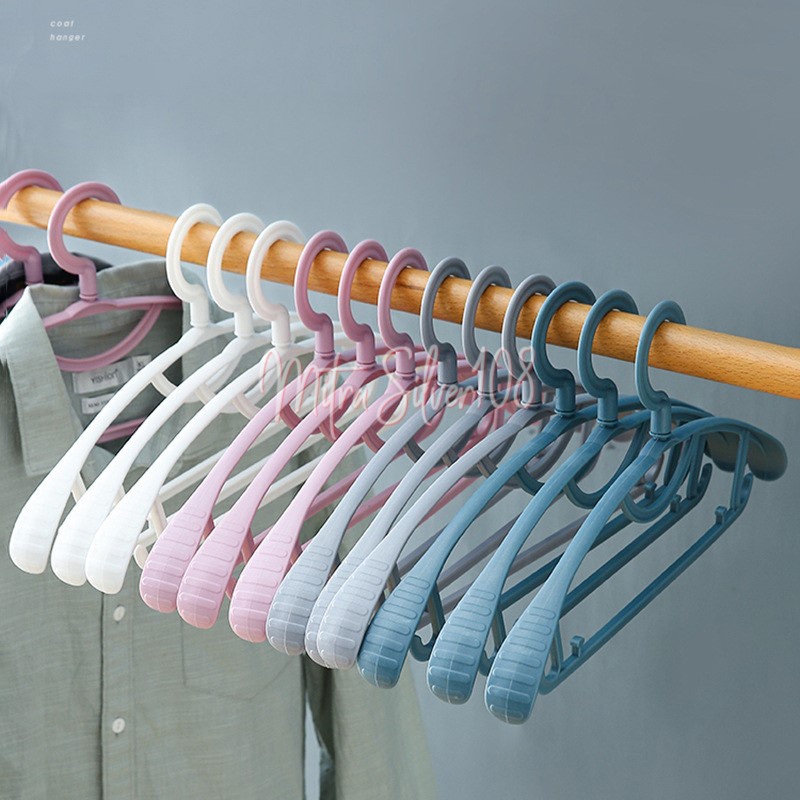 [MS108] PR 20 - ❤READY STOCK❤ Gantungan Baju Hanger Plastik / Plastic Hanger Pakaian Laundry Anti Slip Warna / Cloth Hanger