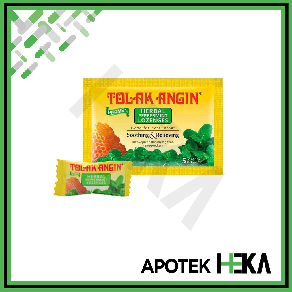 Permen Tolak Angin Herbal Peppermint Lozenges Sachet isi 5  (SEMARANG)