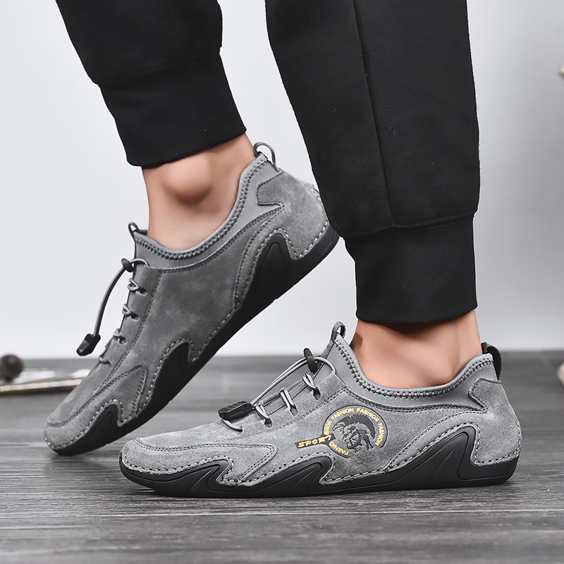 Import Sepatu Pria Casual Santai Kerja Sepatu Formal Slip On Keren Pantofel Kulit Sapi Asli Cowok Sepatu Kuliah 160
