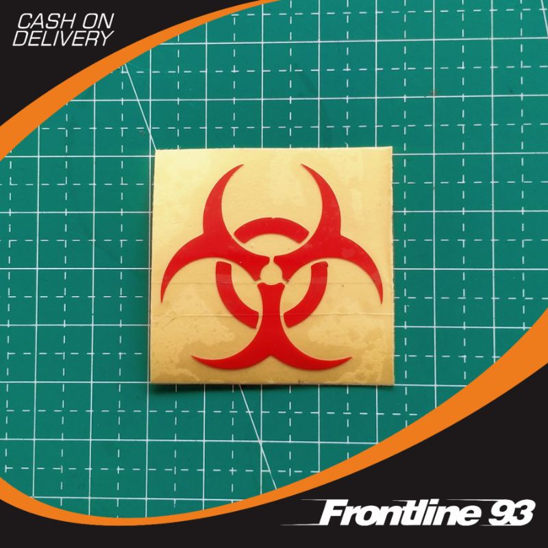 Cetak Sticker Cutting Logo Biohazard Custom Stiker Cutting Racing Motor Mobil Helm