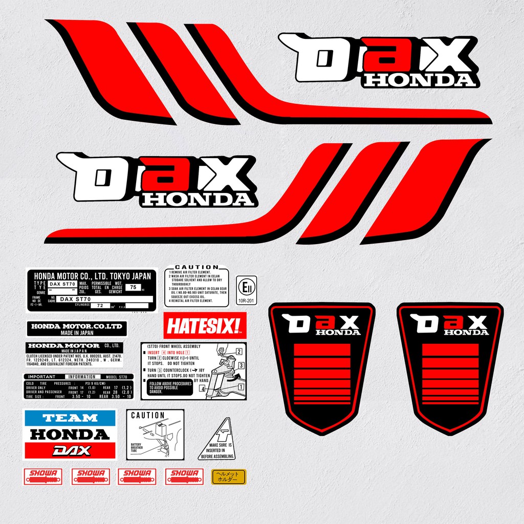 Sticker Decal Stiker Honda Dax 2 St70 St50 Hatesix