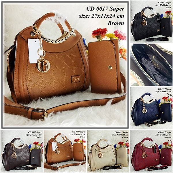 GRATIS ONGKIR TAS SELEMPANG WANITA IMPORT BRANDED CD CHRISTIAN DIOR SUPER SET SLING BAG AA007