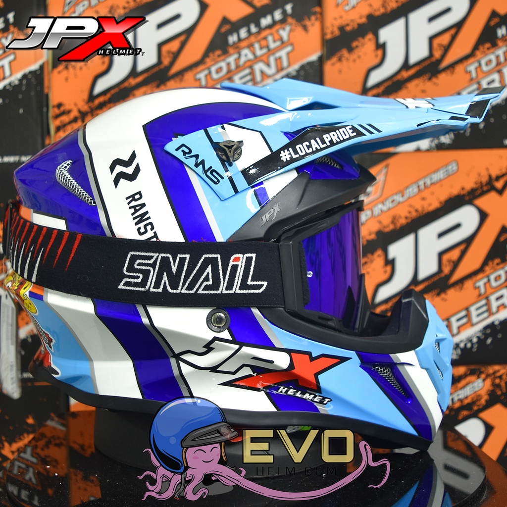 HELM JPX CROSS_BARONG SPECIAL EDITION PEPSI BLUE GLOSS ORIGINAL HELM JPX CROSS BARONG RANS SPECIAL EDITION JPX HELM TRAIL KLX JPX HELM JPX TERBARU